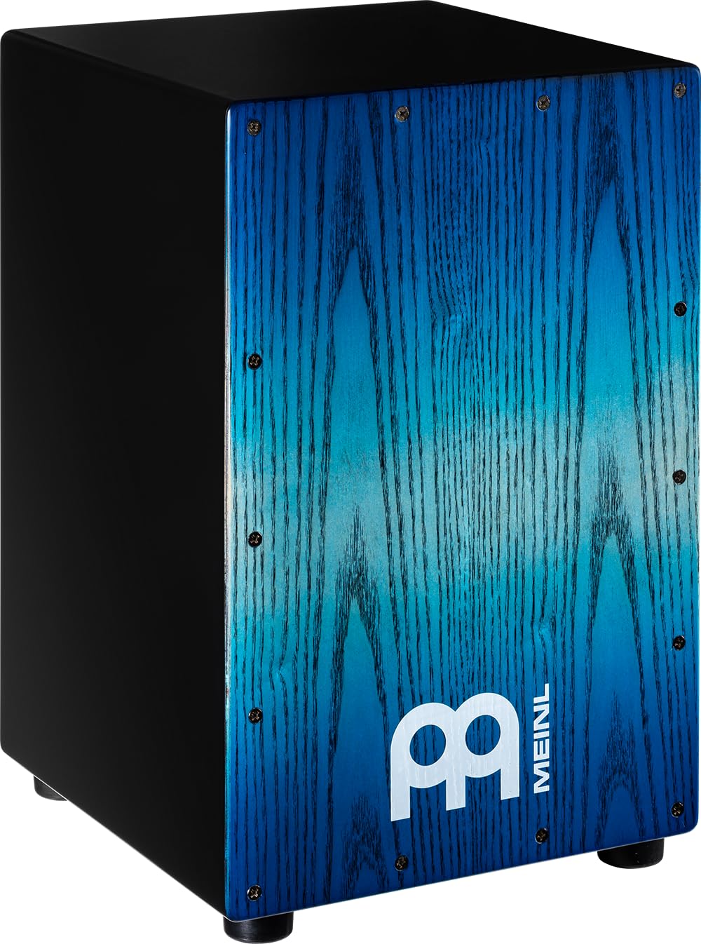 Meinl Percussion Headliner Cajon Instrument - Compact Drum Box with 2 Snare Wires - Wood, Black/Blue (MCAJ100BK-PBF)