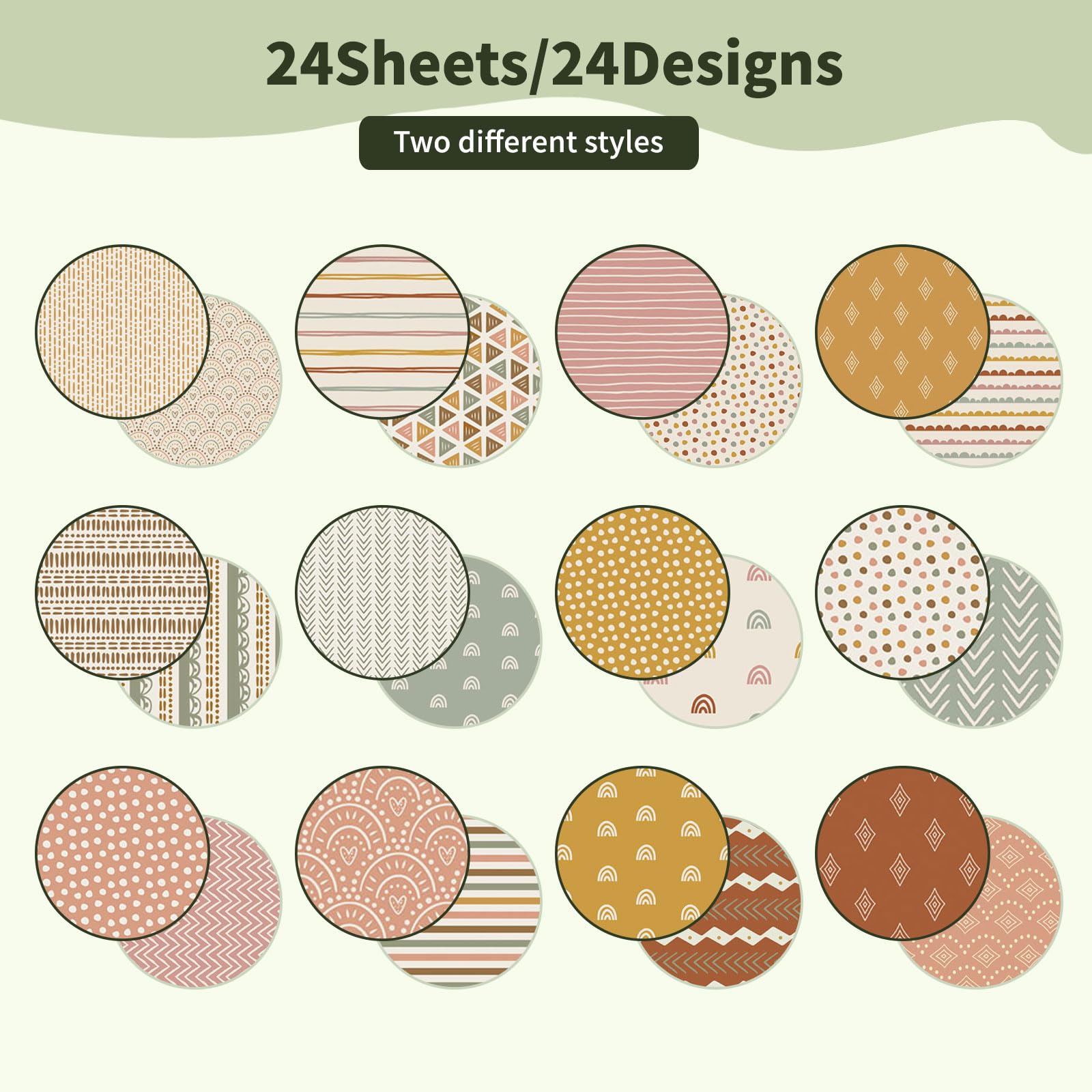 Papier do scrapbookingu, 30 x 30 cm, wzorzysty papier do scrapbookingu, 24 wzory, 24 arkusze dwustronnego papieru dekoracyjnego, artykuły do scrapbookingu, papier do pamiętników śmieci, kartek