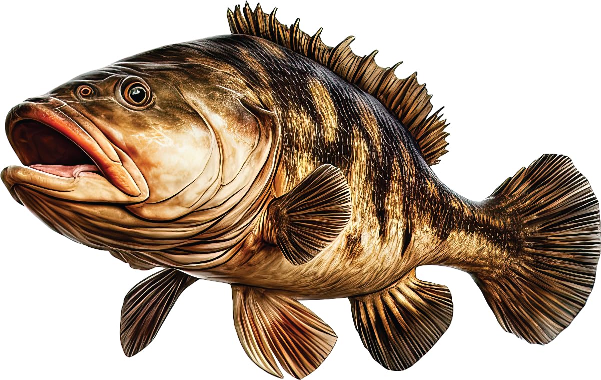 Grouper Beautiful Fish Decal | Fishing Decal for Boat, Car, Vehicle, Truck Etc | Waterproof Vinyl Sticker | Many Sizes & Styles Available | 12