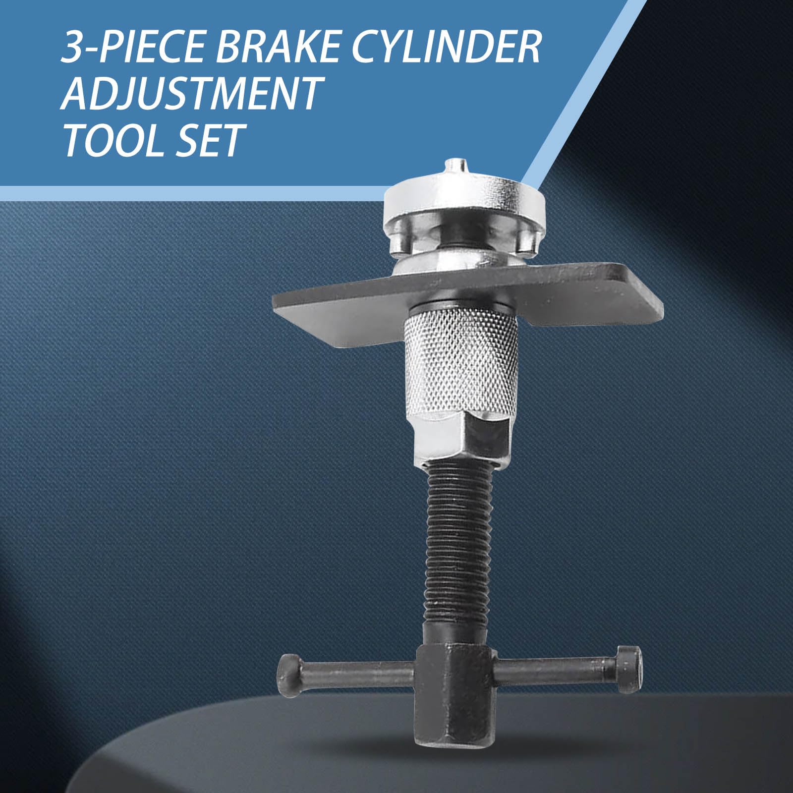 Shakas Brake Pad Replacement Tool – Alloy Disc Brake Caliper Compression Tool – Universal Adjustable Kit For Cars (Black & Silver)