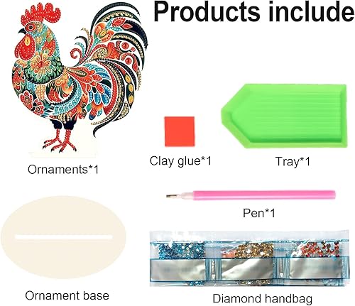 Miniatura 10 de Kit de adornos de mesa de pintura de diamantes de animales, elefante, arte de diamante 5D, decoración de escritorio, cuentas especiales por número,