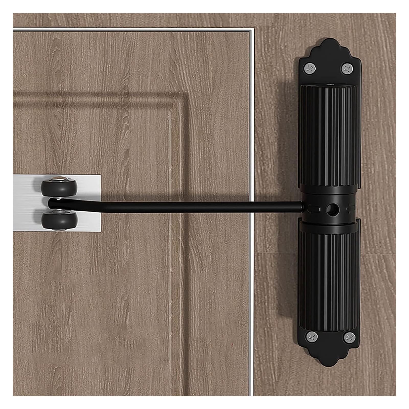 automatyczny samozamykacz do drzwi, samozamykacz s Automatic Door Closer Heavy Duty for Interior and Exterior Spring Loaded Overhead Fire Rated(Black)