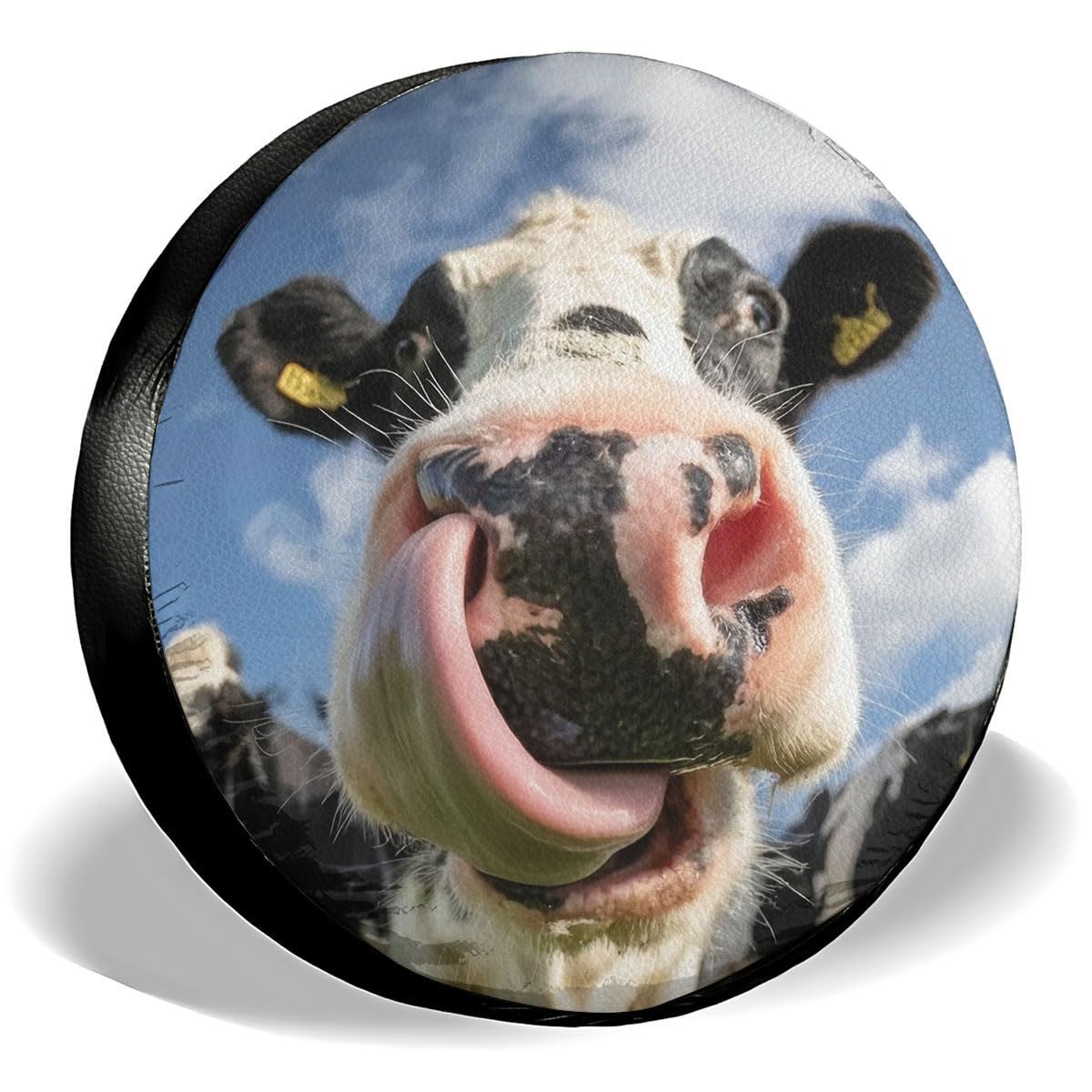 GENANY Dairy Cow Father's Day PVC Spare Tire Cover for RV Trailer, Waterproof, No Camera Hole, Size 14 Fits 24-27 Inch