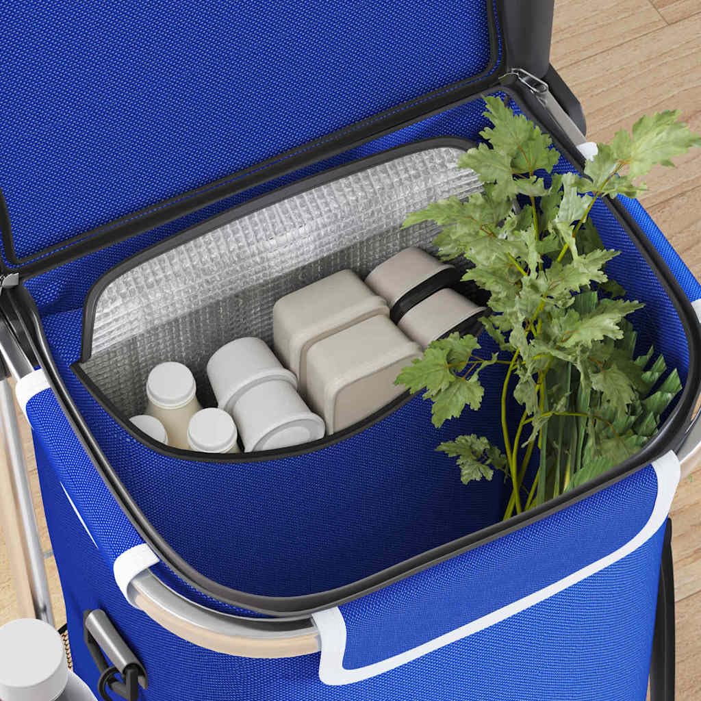 Carrello per la spesa in tessuto Oxford, 47 x 39 x 100,5 cm, pieghevole e stabile, portata 30 kg, resistente alle intemperie, per supermercato, mercato settimanale, rete per frutta