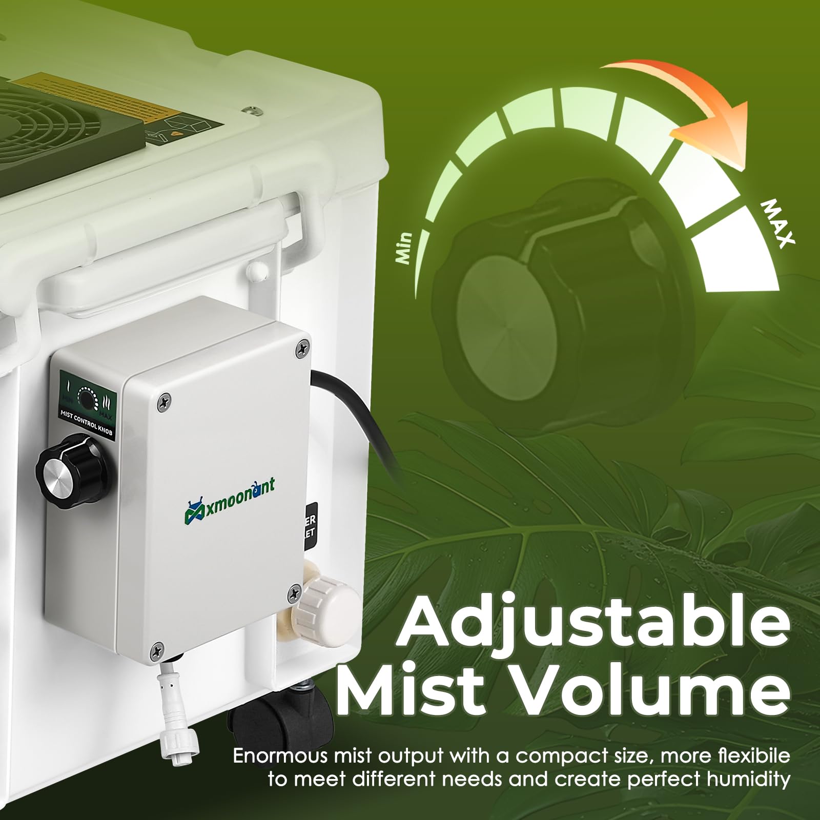 Mxmoonant Ultraschall Nebelmaschine 10L/H DIY Industriequalität | einstellbare Nebelmenge, automatische Wasserzufuhr, mit Feuchtigkeitsschalter für Werkstatt, Gewächshaus, Bauernhof