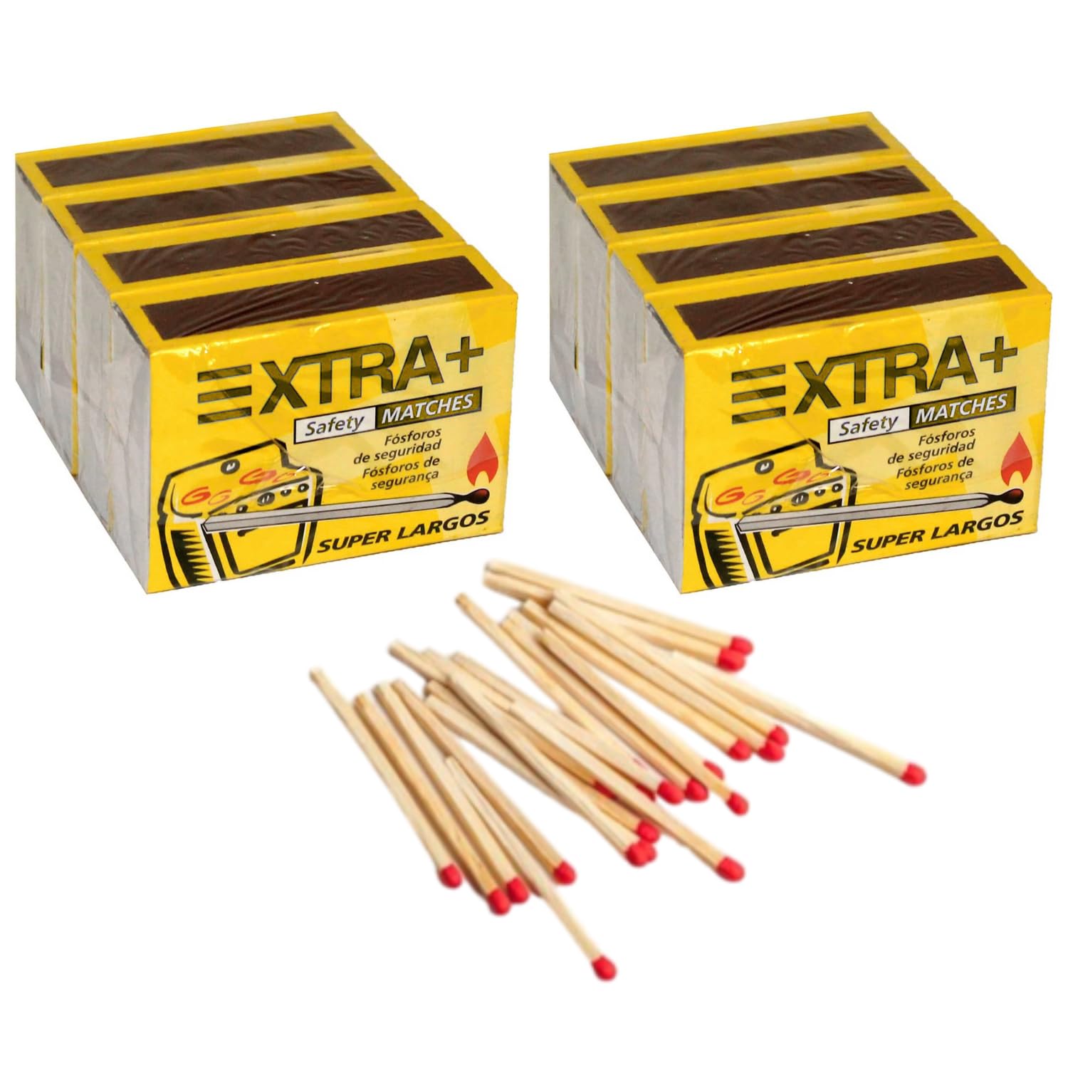 KROWN - Pack de 800 Cerillas de Seguridad para Cocina, Barbacoa, Chimenea y Estufa