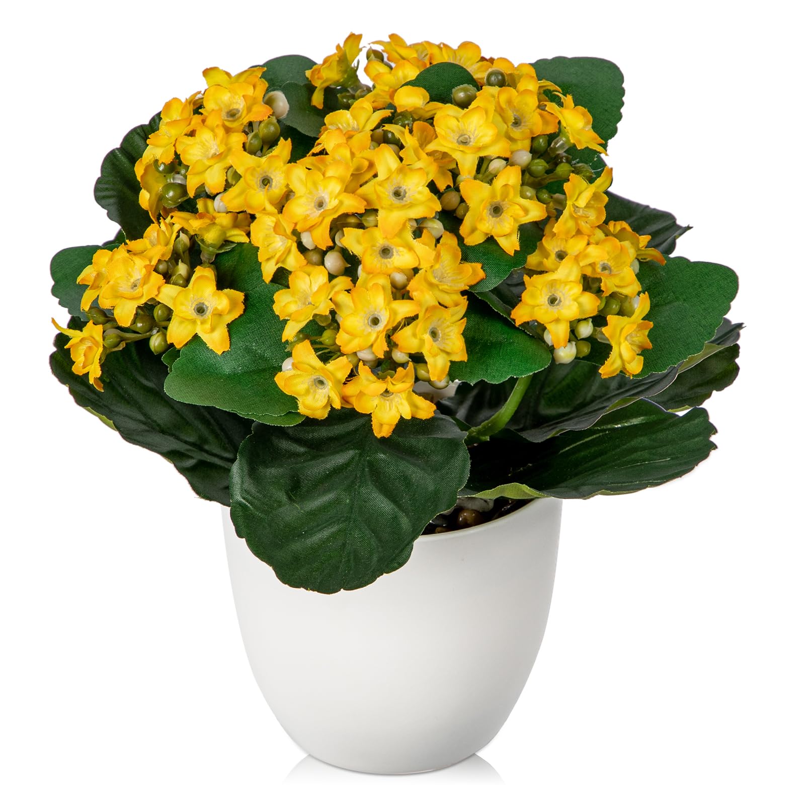 Amazon.de: Arborus Kunstblumen im Topf Klein Knstliche Blumen wie echt  21cm Knstliche Kalanchoe Blumen Gelb Blumen Knstliche Pflanzen fr Auen  ...
