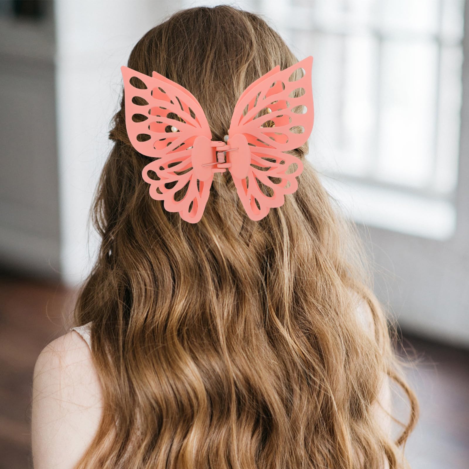 Artibetter Große Schmetterlings Haarklammern Starke Haarspangen Zufällige Farbe 8 Stück aus Ps und Abs für Dickes und Langes Haar Geeignet für Geburtstage und Hochzeiten