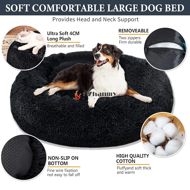 Foto 3 de 7 de KZhanmy Cama de Perros Gatos Grande Pequeño,Cama de Mascotas Calentito Mullida Felpa Cojin Redonda…