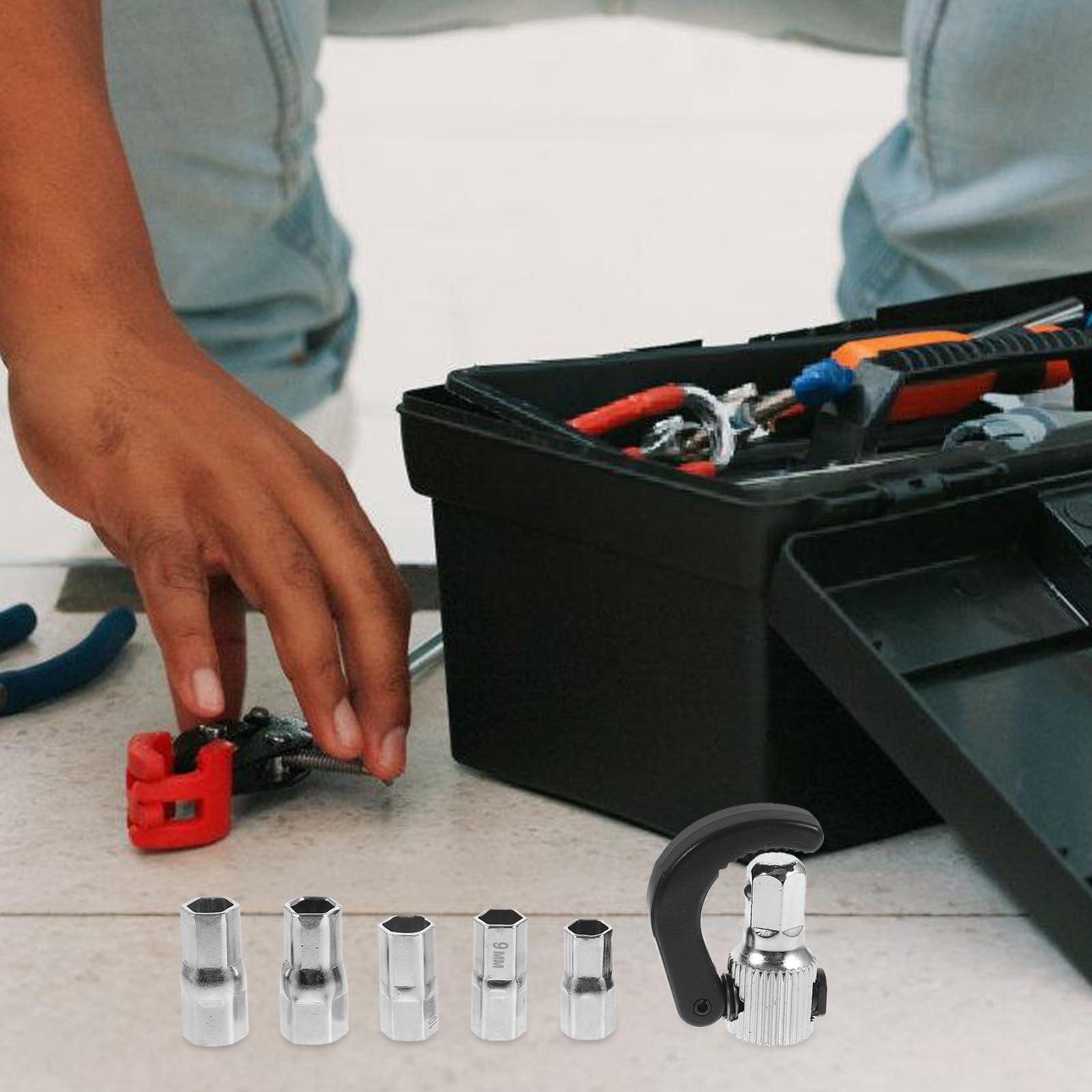 DOITOOL Multifunktionaler Verstellbarer Rohrschlüssel Dimensioniert Sanitärwerkzeug aus Kohlenstoffstahl Anti Rutsch für Badezimmer und Werkstatt und Ausbau von Wasserhähnen