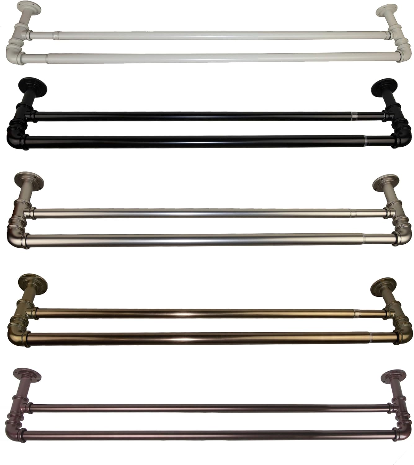 1 inch Pipe Double Blackout Curtain Rod 28-48 inch - Satin Nickel