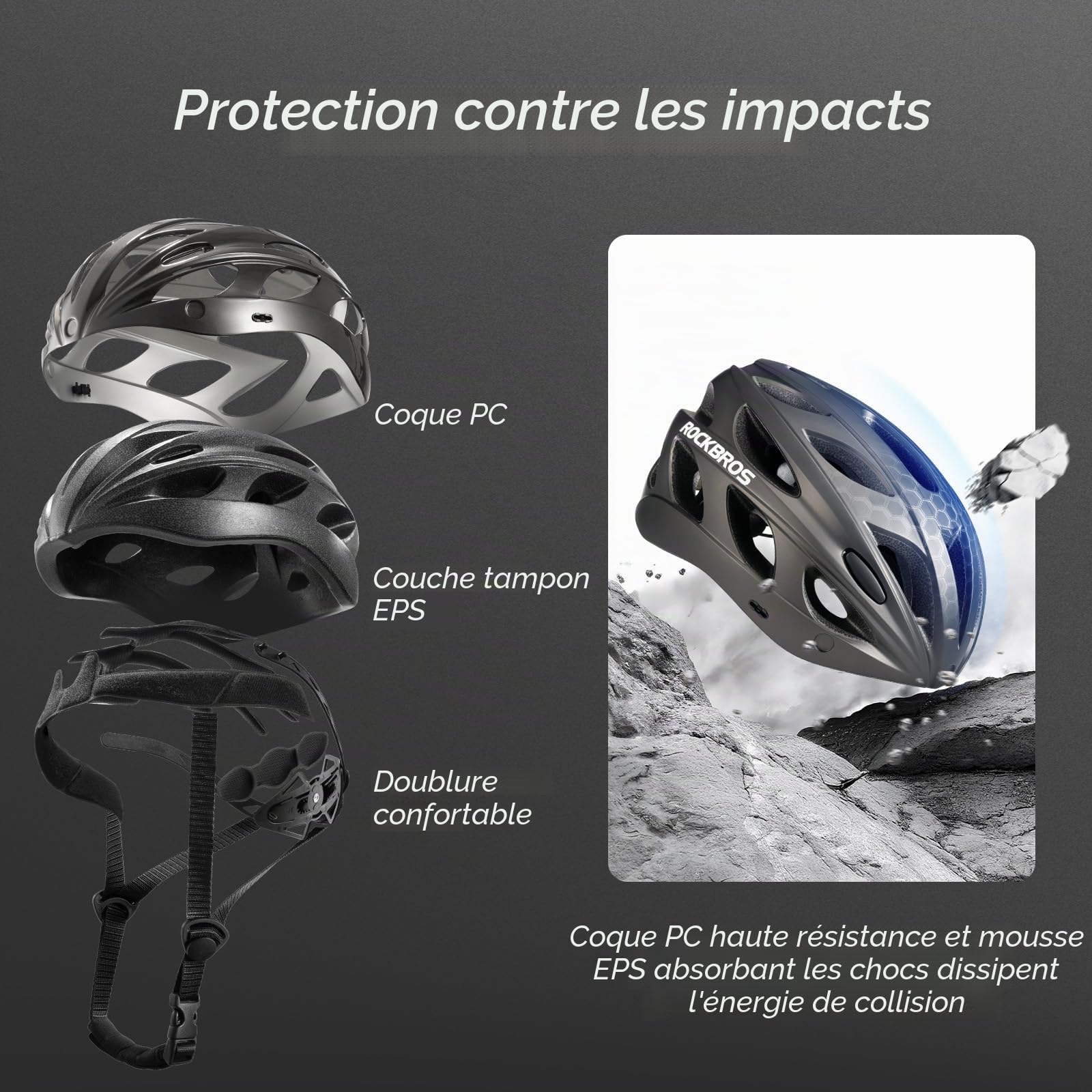 ROCKBROS Casque VTT Homme, Léger avec Visière Amovible et Lunettes Magnétiques, Réglable pour Adulte Unisexe, pour Cyclisme Vélo Route Trottinette