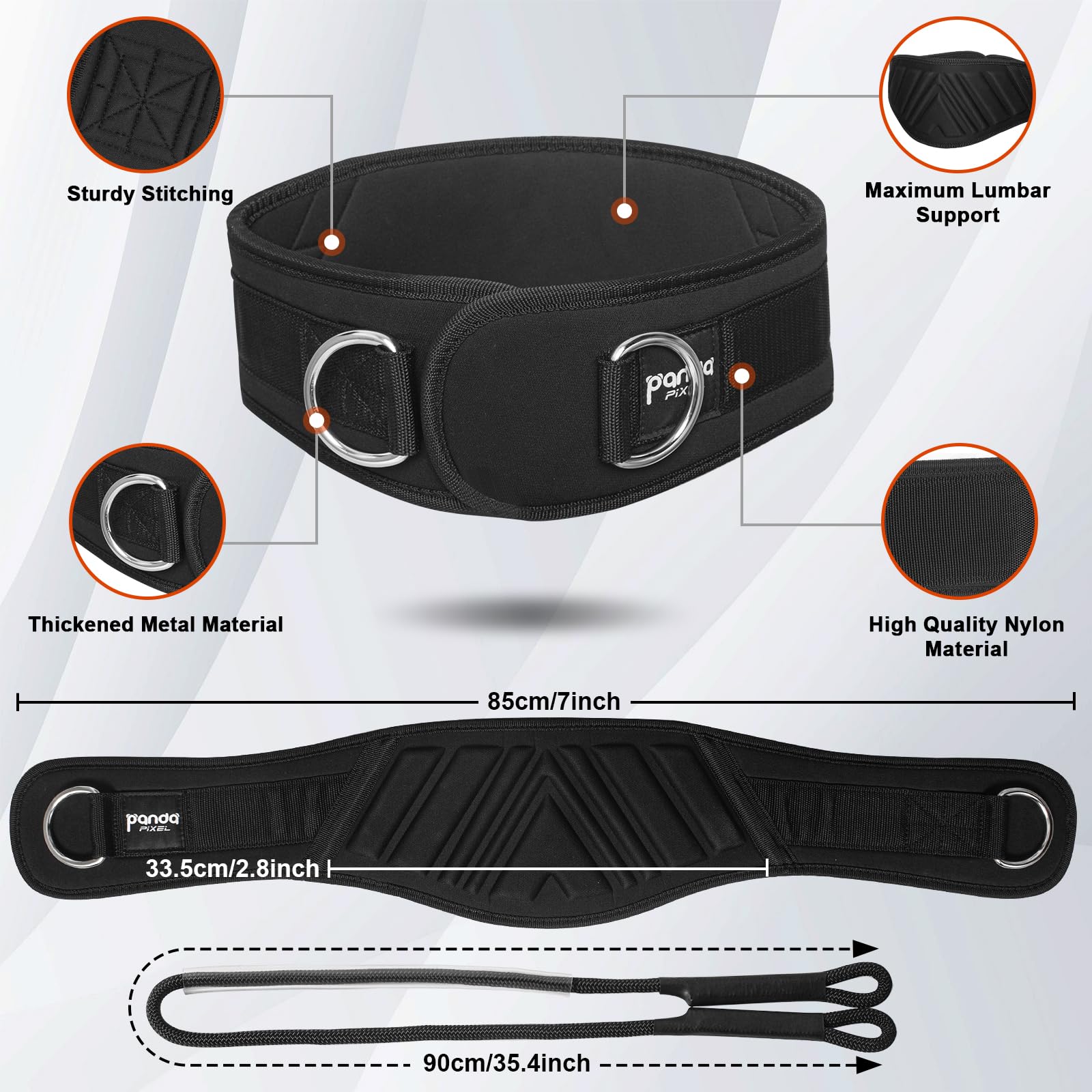 Amazon | Pixel Panda ディップベルト、人間工学パッド&高耐久ロープ