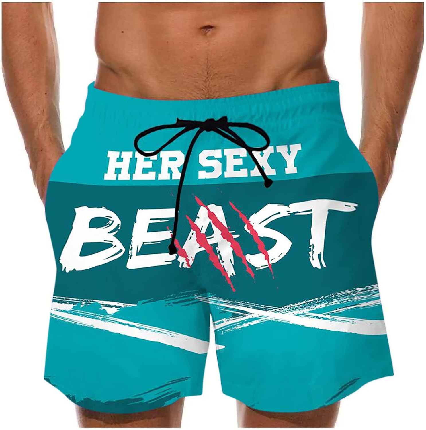 wodceeke Quick Dry Funny Swim Trunks 2021 Men's Drawstring Beach Casual