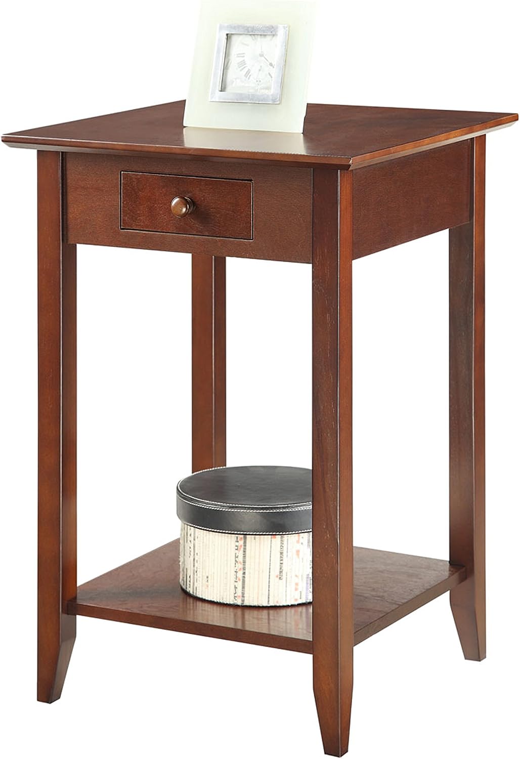 Convenience Concepts American Heritage End Table with Drawer and Shelf, Espresso