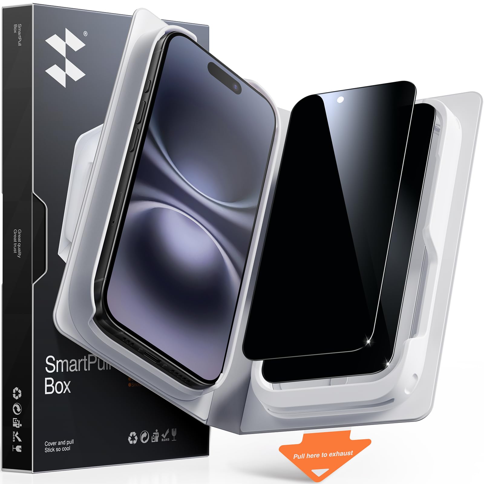 SMARTDEVIL 2 Pack MyView Sichtschutz für iPhone 16 Panzerglas