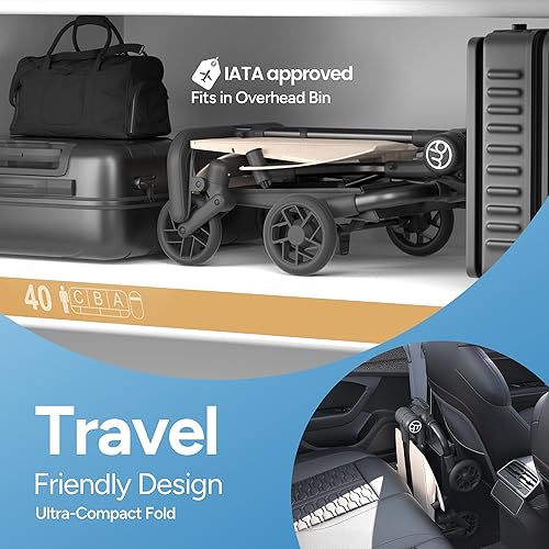 Miniatura 4 de Mompush Jeto - Cochecito de viaje ligero 9.8 libras ultracompacto, plegable con una sola mano, aprobado para cabina de avión, ruedas todo terreno,