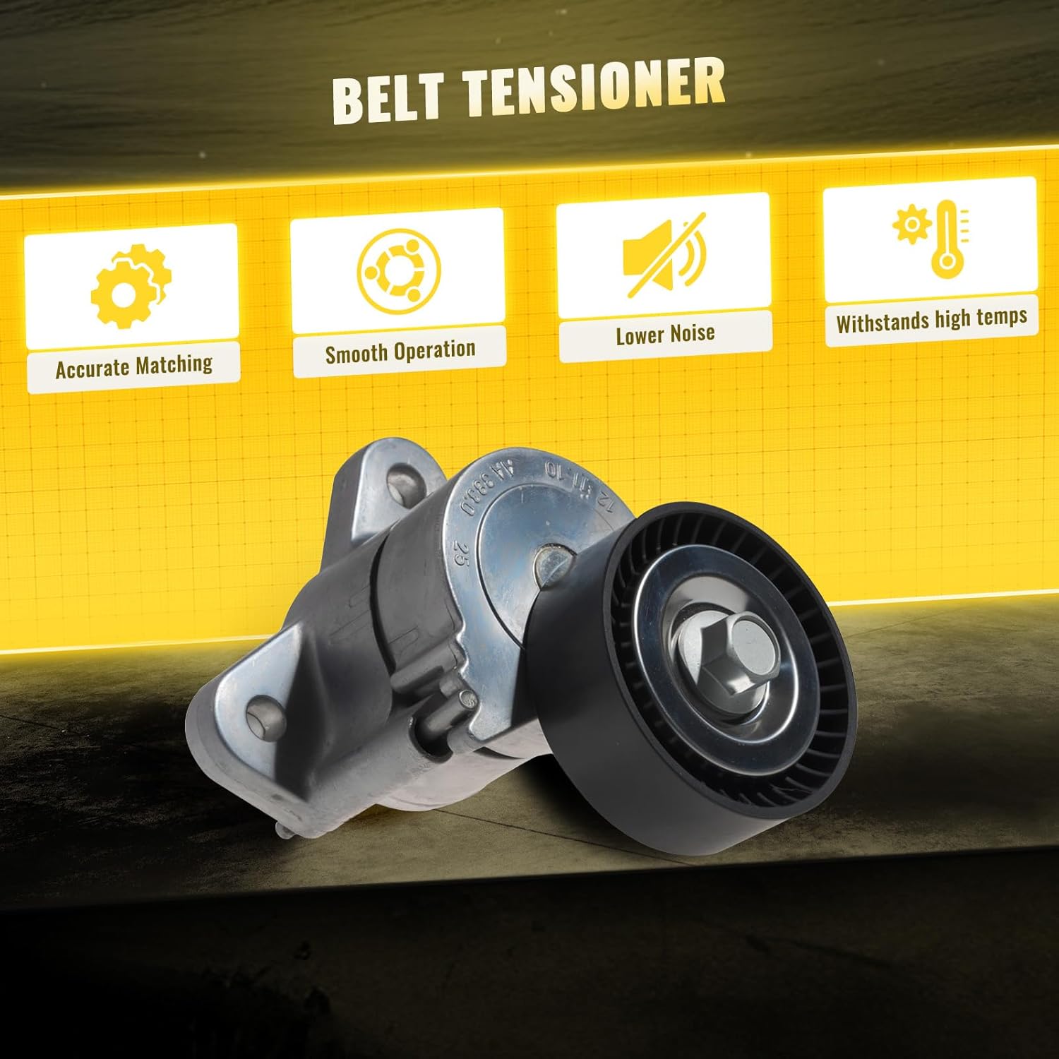 TUCAREST 39053 (For 2.0L/2.4L Naturally Aspirated) Drive Belt Tensioner Fit For 11-14 Ch-rysler 200, 07-10 Sebring /07-17 Je-ep Compass Patriot /10-12 Mi-tsubishi Lancer [# 1345A008 4891595]