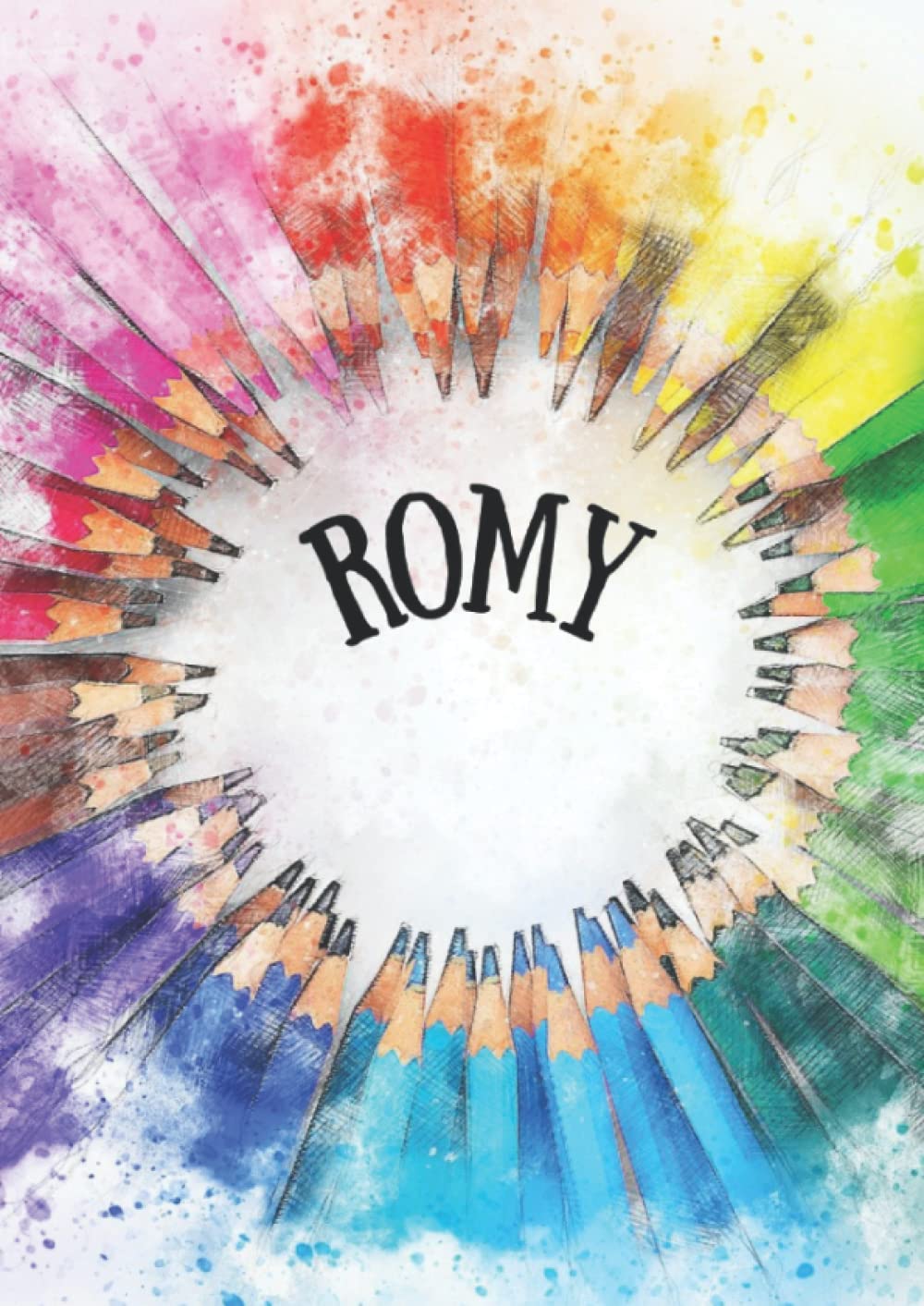 ROMY: Carnet à dessin pour enfant - 100 pages - A4 portrait - blanc - Cahier personnalisé prénom
