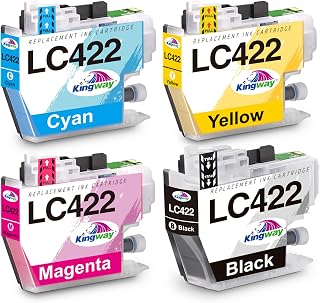 KINGWAY LC422 Ink Cartridges Replacement for Brother LC422XL LC-422VAL LC-422 LC 422 Ink Cartridges for MFC-J5740DW MFC-J5340DW MFC-J6540DW MFC-J5345DW MFC-J6940DW (Black Cyan Magenta Yellow) 4 Pack