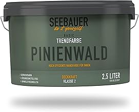 Trendy Dark Green 2.5 L (No. T09 Pine Forest) for Indoor Use - Elegant Matte Wall Paint Green - High Coverage Interior Paint in Professional Quality