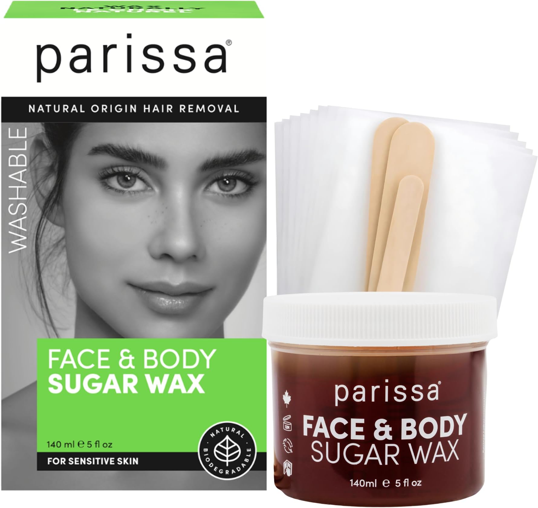 Parissa Sugar Wax Kit | Microwavable organic Sugar Wax (5 fl oz)