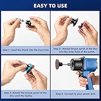 Vista 8 de Juego de 108 discos de lijado de 2 pulgadas, disco de cambio rápido con soporte de 1/4 de pulgada, disco de acondicionamiento de superficie