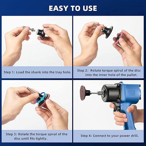 Miniatura 8 de Tanzfrosch Juego de 108 discos de lijado de 2 pulgadas, disco de cambio rápido con soporte de 14 de pulgada, disco de acondicionamiento de