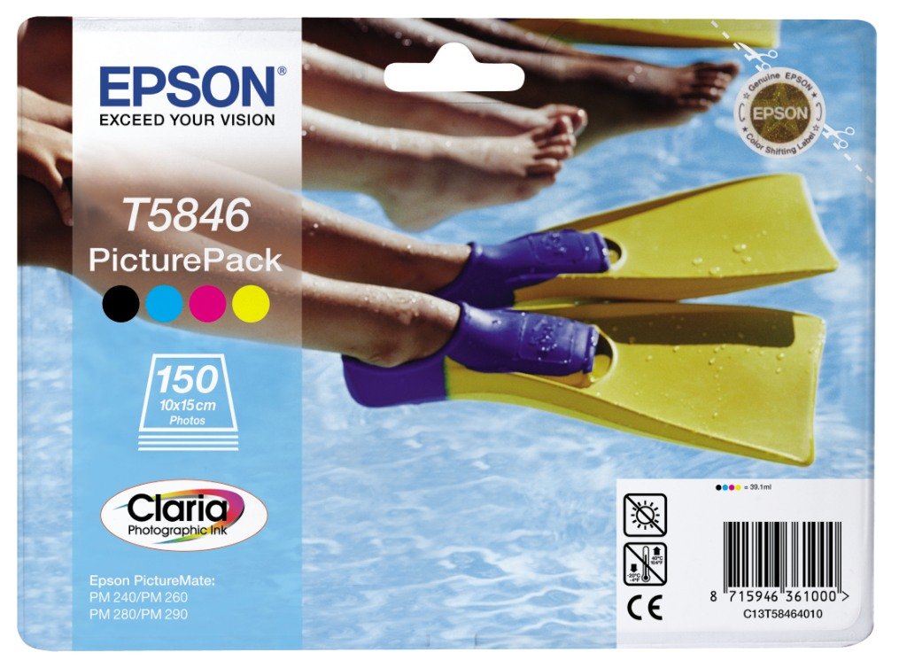 Epson C13T58464010 Picture Pack, 10 x 15 cm papier fotograficzny, 150 stron, 4 sztuki, kolorowy