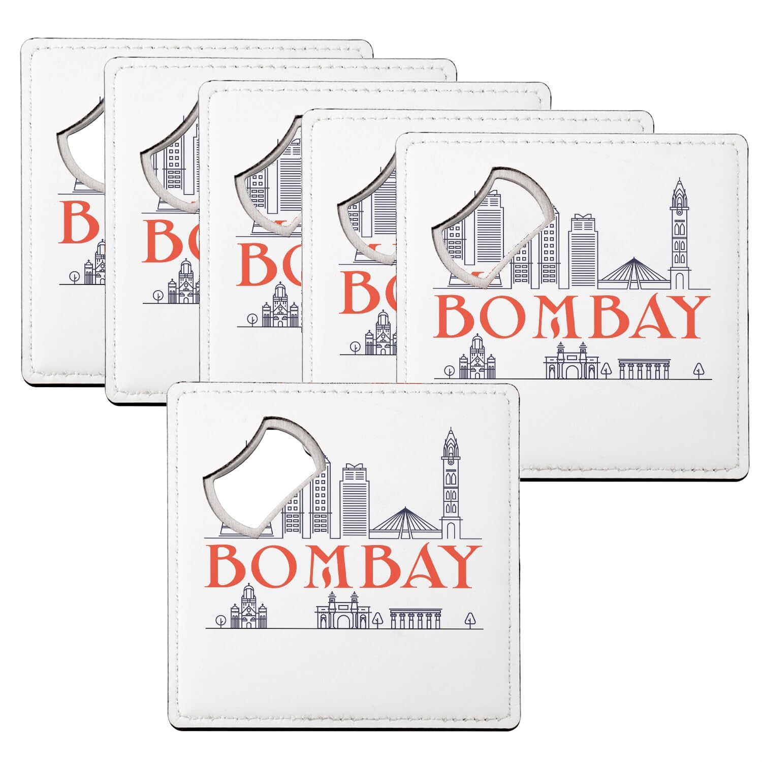 Sous-verre décapsuleur Bombay Lot de 6 dessous de verre Inde