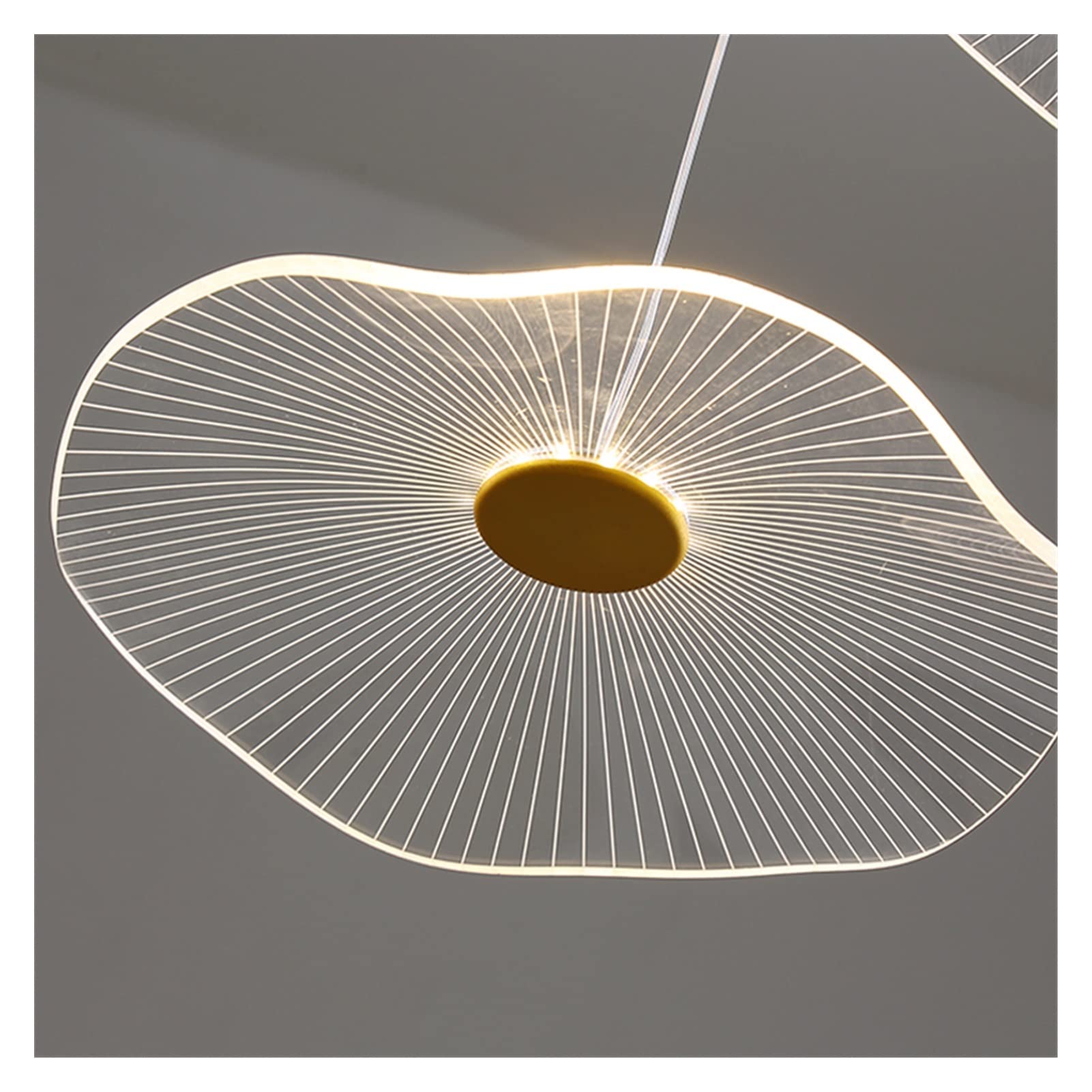 Lampada a Sospensione, lampadari a LED, lampadario Moderno di Lusso con Paralume in Acrilico a Forma di Foglia di Loto per Scale, Soggiorno e Ristorante.