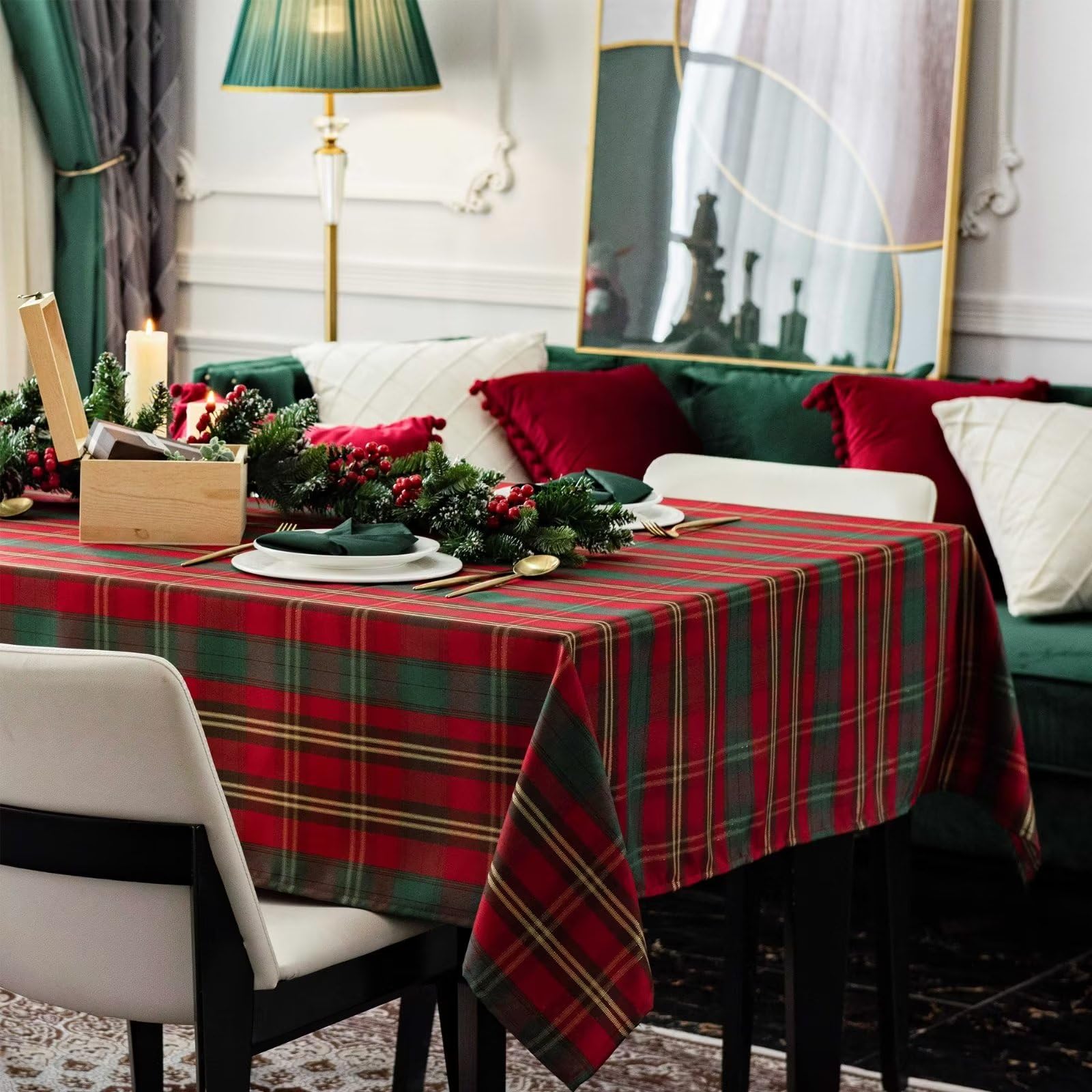 Thanksgiving Plaid Tablecloth - 60x84 Inches -15