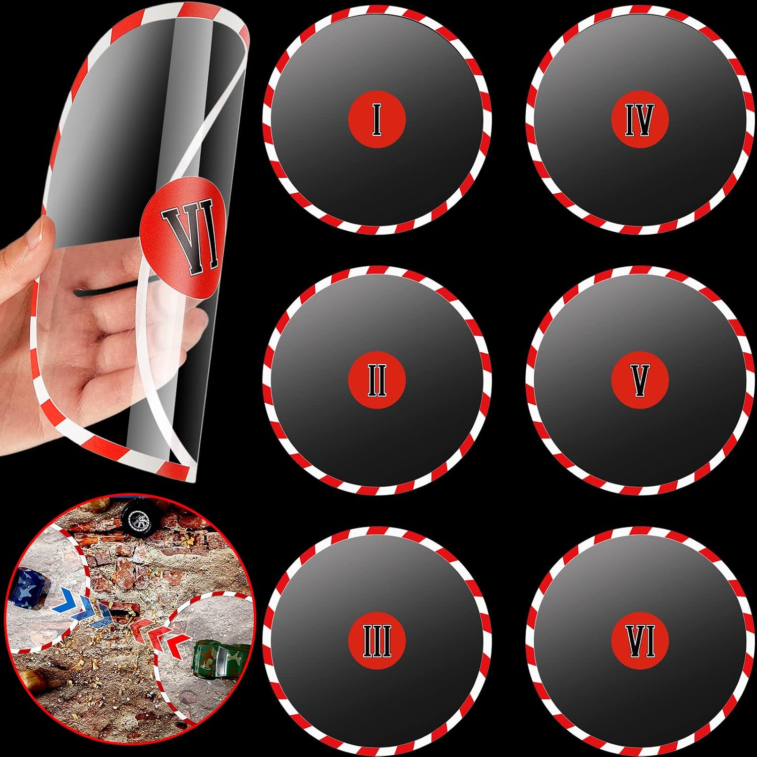 Queekay 6 Pcs Objective Point Markers, Round Objective Marker