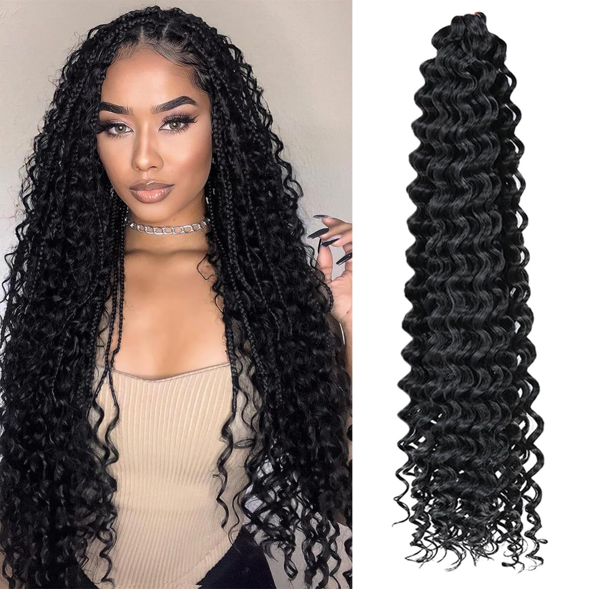 Amazon com : Curly Crochet Hair 22Inch 9Packs Deep Wave Crochet
