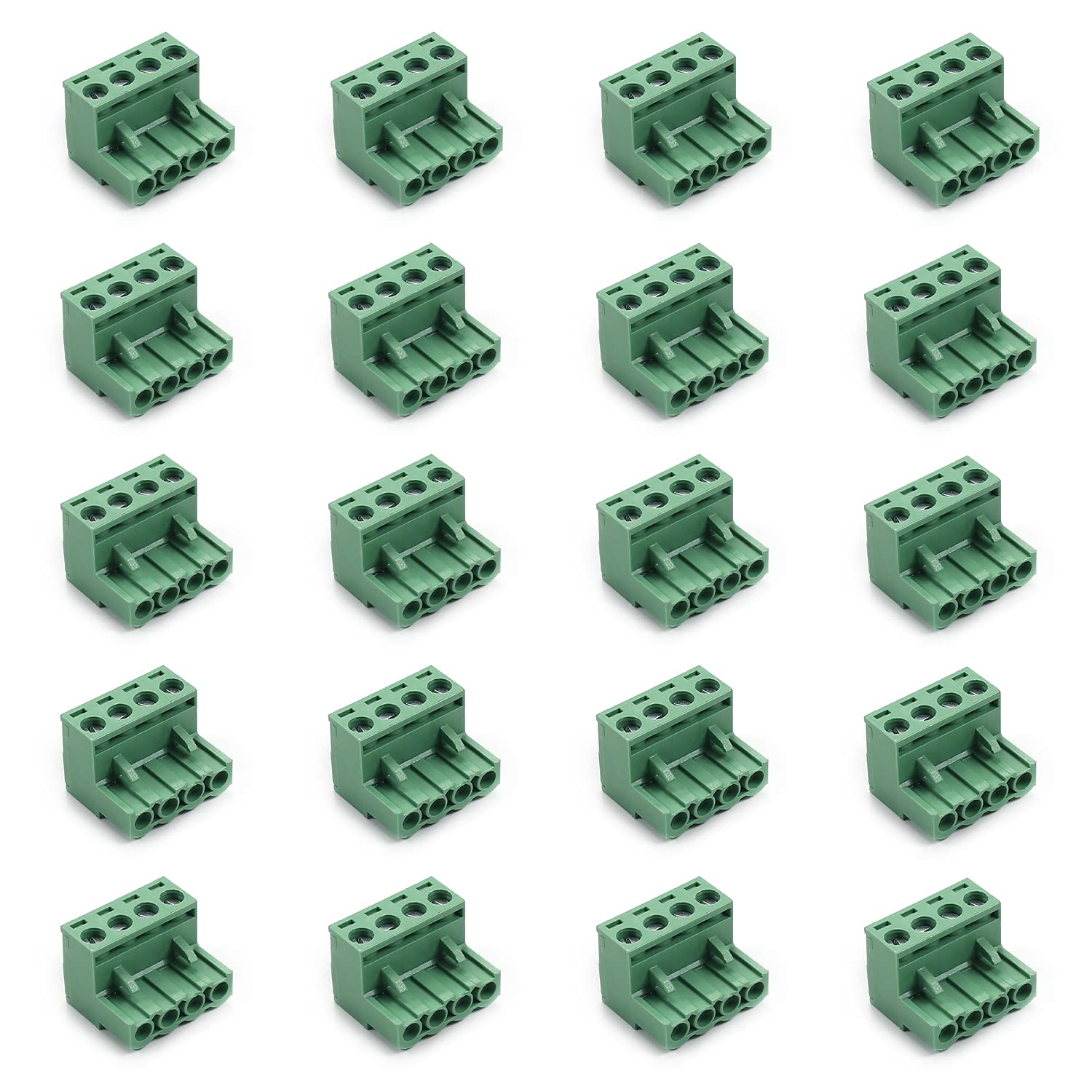 Heyiarbeit 15Pcs 8Pin 5.08mm Pitch 300V 15A PCB Mount Screw Terminal Block Connector Green 2EMGK-5.08