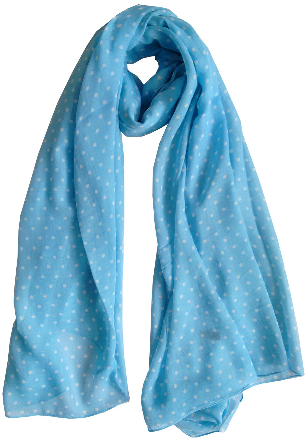 Glamlondon Women's Sky Blue Spotty Scarf Fashion Polka Dots Spots Shawl Wrap Glam-London (Sky Blue)