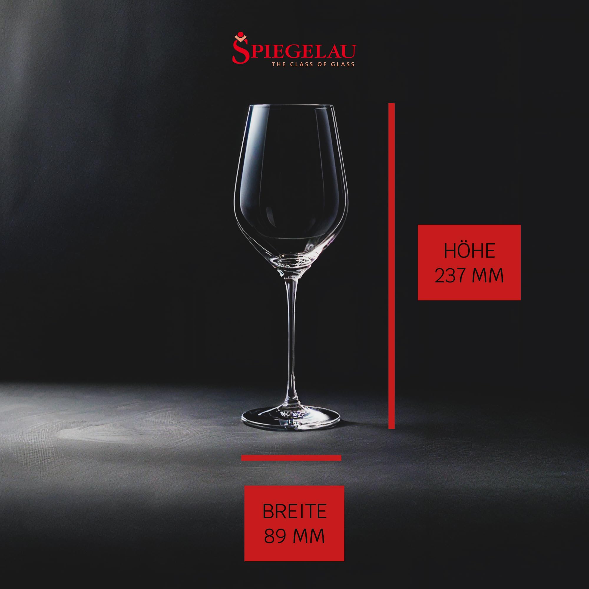Spiegelau Copas de vino universales de 510 ml, 4 unidades, Hi-Lite, 1750471, para vino tinto y blanco, aptas para lavavajillas