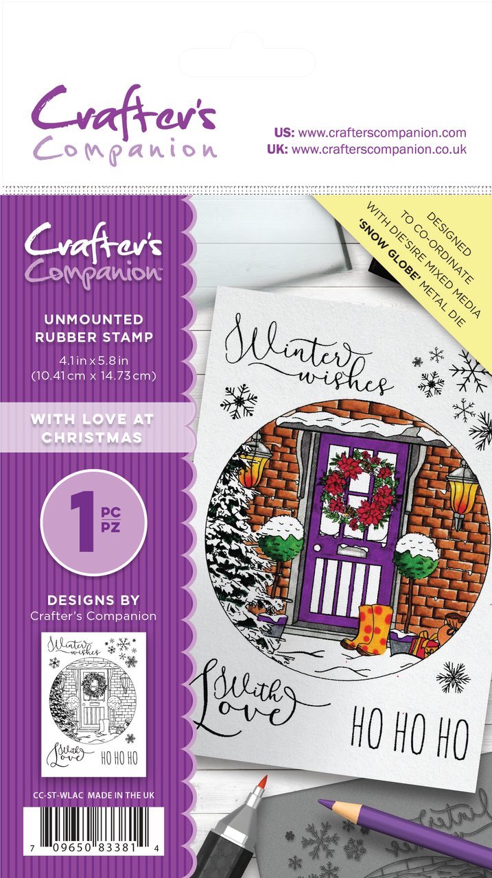Crafters Companion Crafter's Companion Unmounted Rubber Stamp Christmas With Love At Christmas