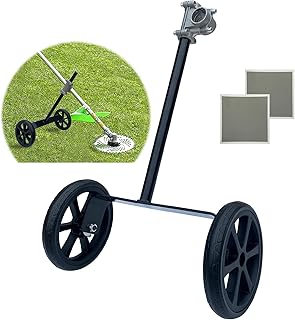 MUTOGLAVA Adjustable String Trimmer Support Wheel Attachment, 6inch Wheels Auxiliary Walk Behind String Trimmer with 26mm (1 Inch) Fixed Seat and 2 Silicone Pads for Weed Trimmer Grass Cutter Holder