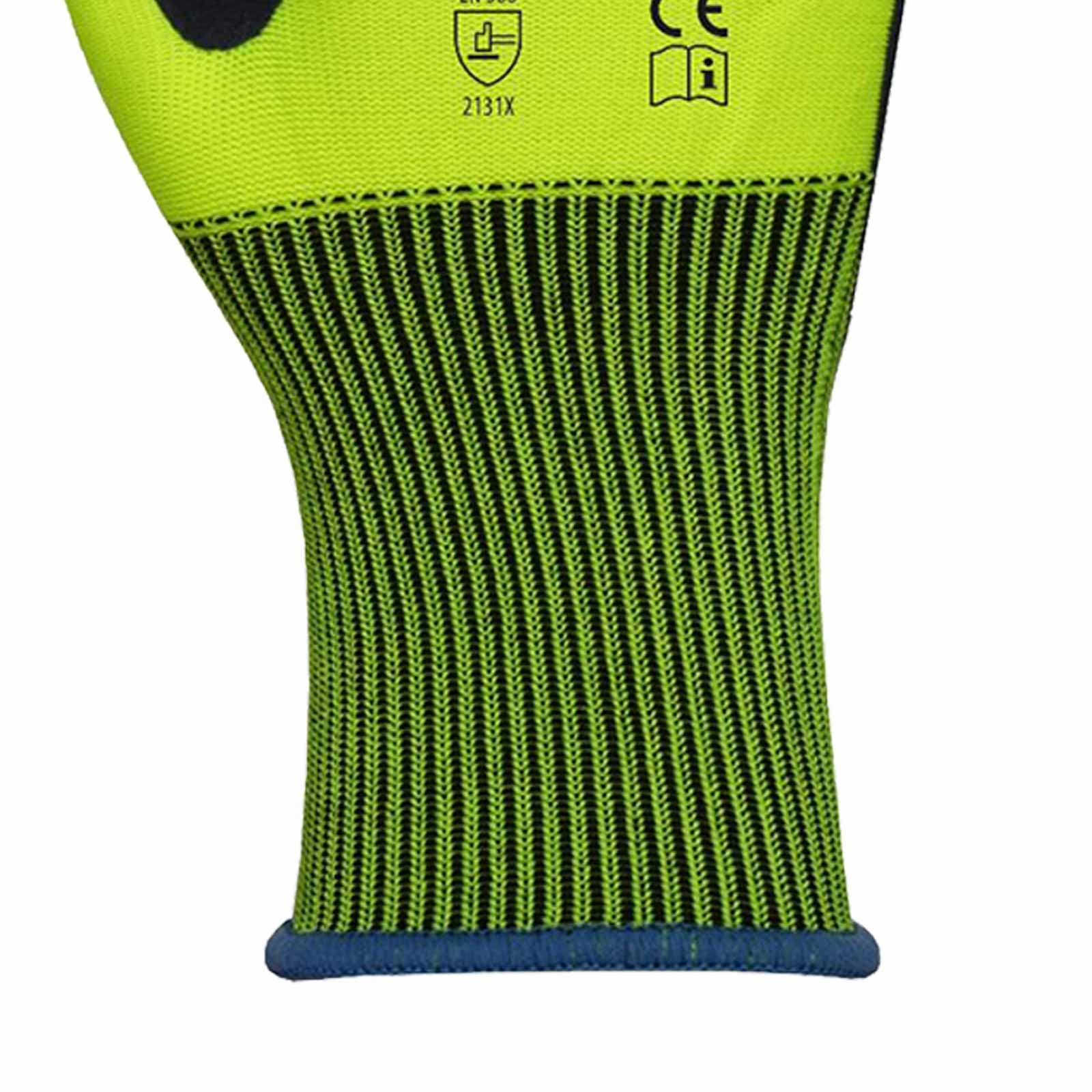 Nitras Rękawice ochronne Nylotex Soft HV 3525 144 par - rękawice ogrodowe, rękawice budowlane, kolor sygnałowy, miękkie, antypoślizgowe, lateksowe, rozmiar: 11