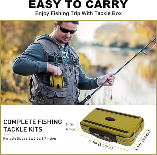 Miniatura 6 de GOTOUR FishingTackle Kit with Tackle Box, Bass Fishing Set Including Crankbaits Spinner Soft Worms Jigging Hooks, Jig Head Fishing Weights Sinker