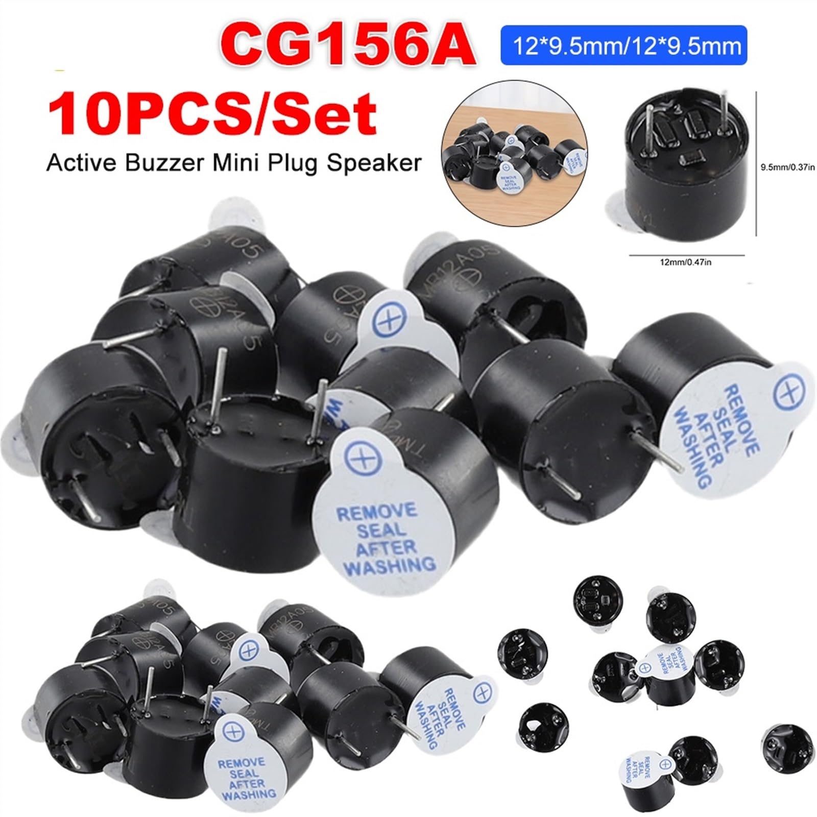 AI-3035-TWT-3V-R Buzzers Indicator, Internally Driven Piezo 3 V 9mA 3.5kHz 100dB @ 3V, 10cm Through Hole PC Pins