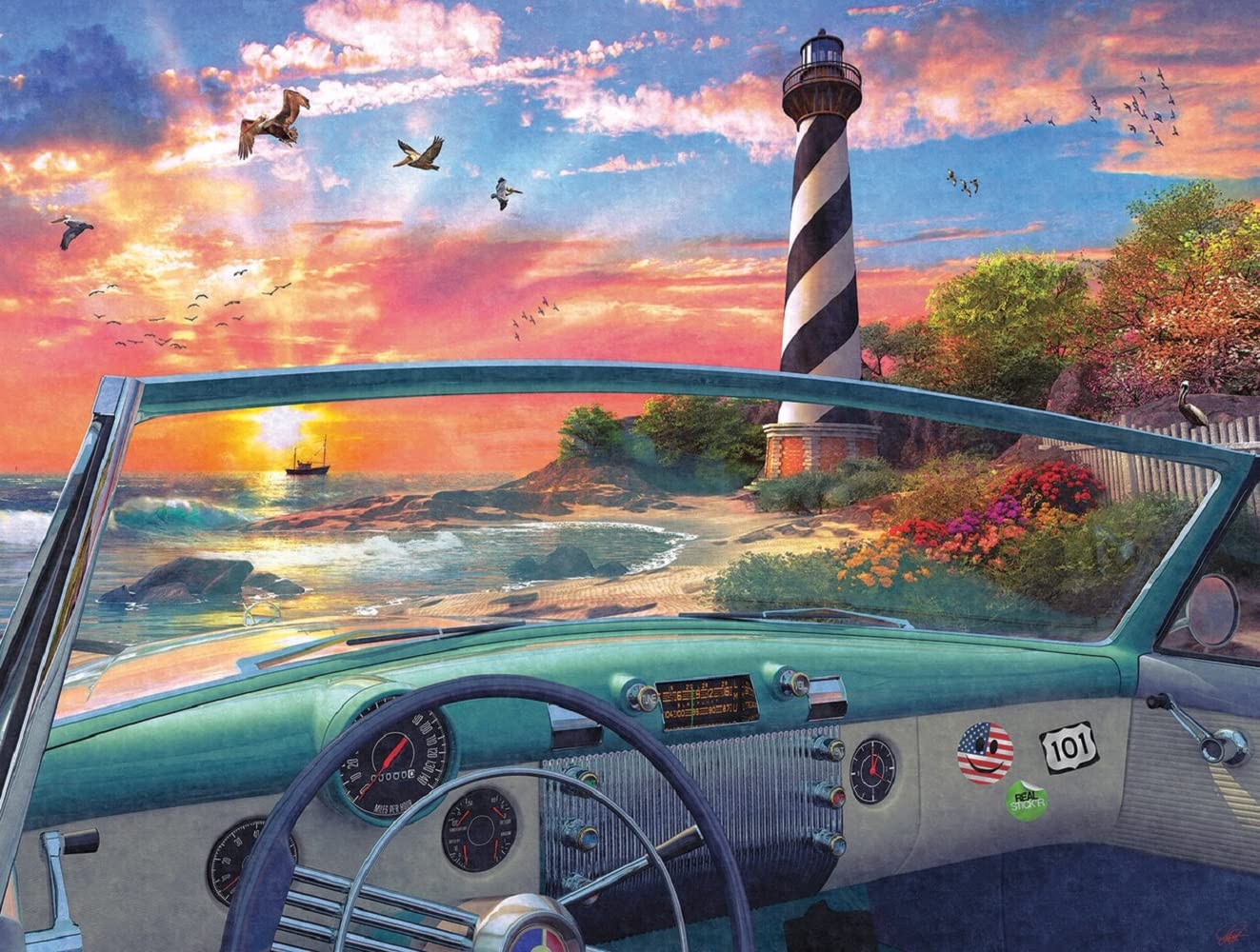 Cape Hatteras Drive 500 Piece Jigsaw Puzzle By SUNSOUT - 18x24 Inches, Eco-Friendly, Made In USA - View #4