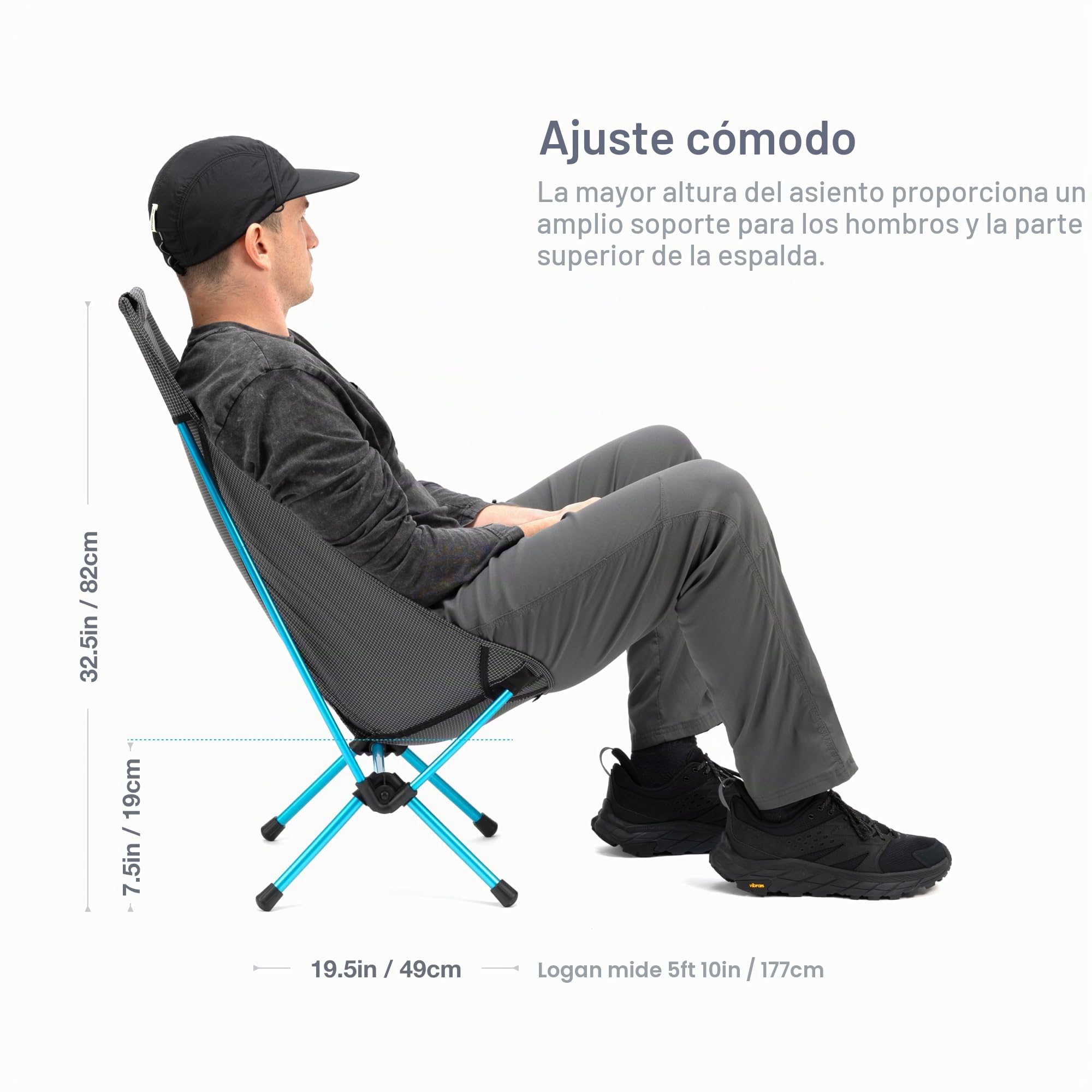 Helinox Silla de camping Chair Zero High-Back extra ligera, cómoda y compacta (negro)