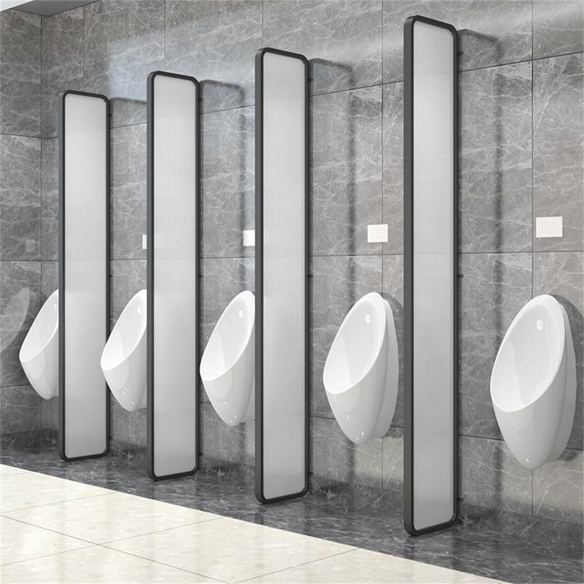 MESOVFCA Public Urinal Partition, Wall-Mounted Restroom Partitions,Urinal Partition Toilet Protection Divider for kindergartens/Shopping malls/Public Urinal Screen Toilet Partition(Black,3pcs)