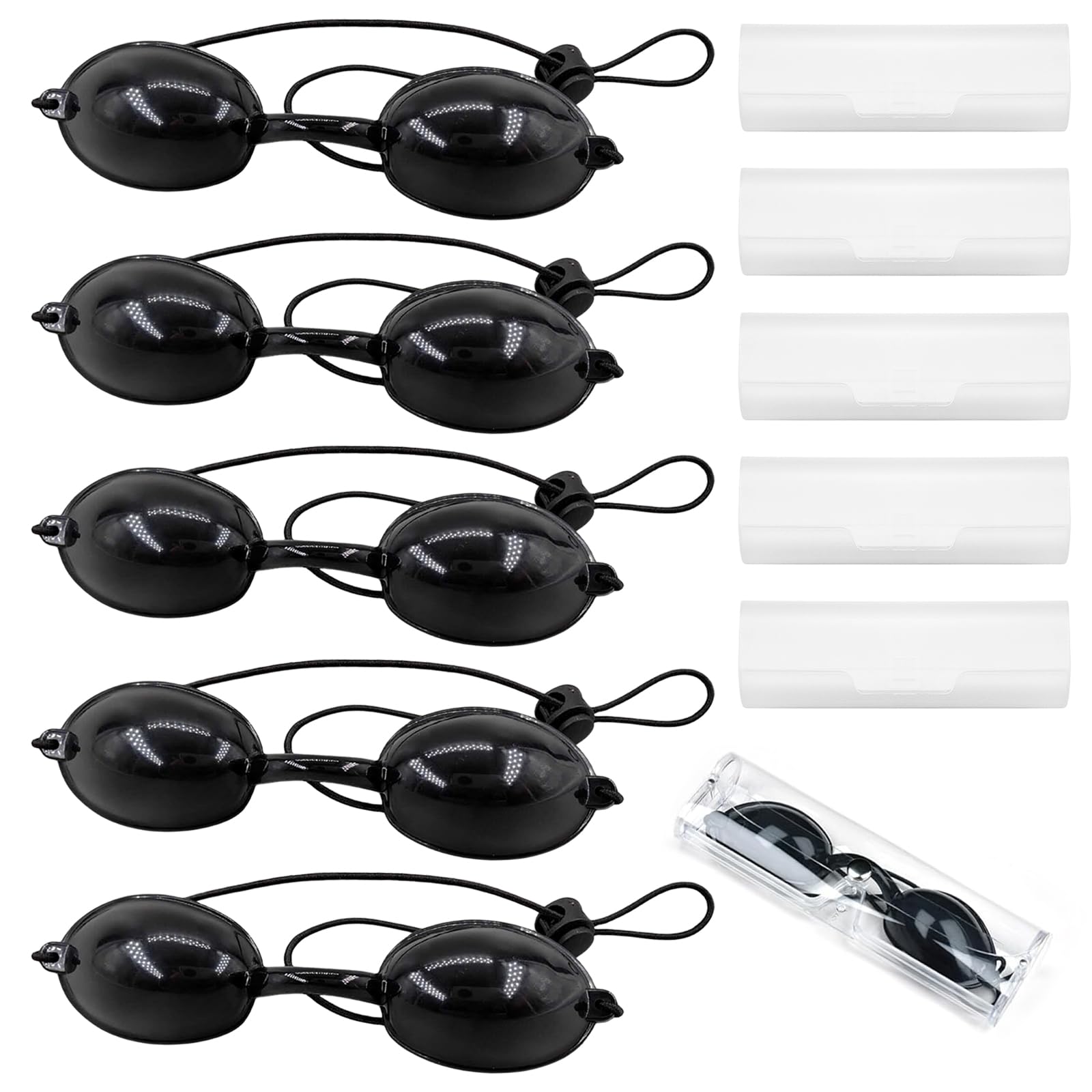 5 gafas de protección láser: gafas de seguridad para solárium, IPL (luz pulsada intensa), gafas de protección UV para clínica de belleza, instrumentos de belleza, gafas de protección ocular, gafas de
