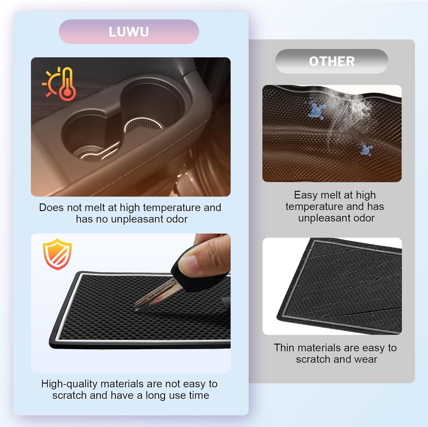 LUWU for 2025 Palisade Accessories - for 2023 2024 2025 Hyundai Palisade SE/SEL/XRT/Limited/Calligraphy Door Slot Mats Cup Holder Insert Coaster Center Console Liners Mats White Trim - 13 PCS/Sets