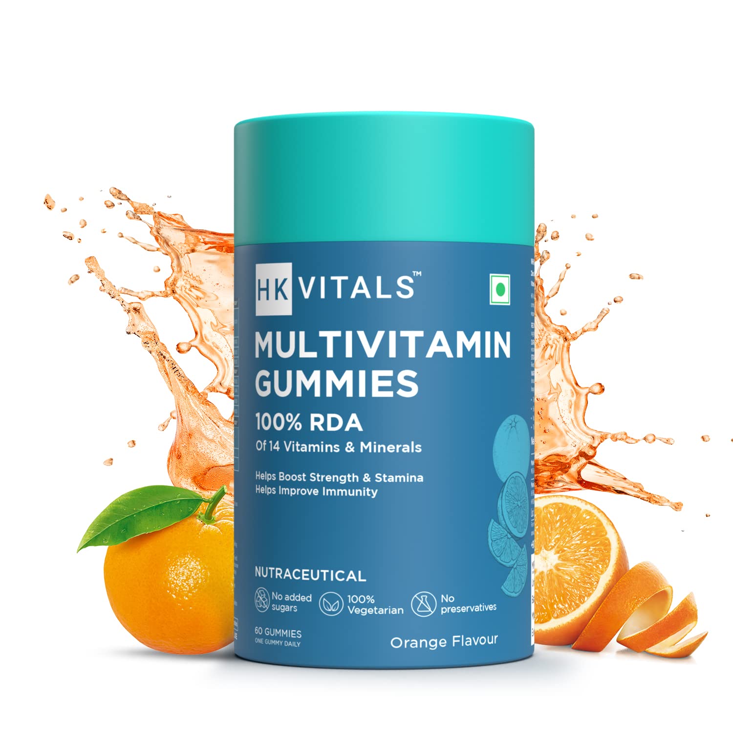 HealthKart HK Vitals Multivitamin Gummies (Orange, 60 Days Pack