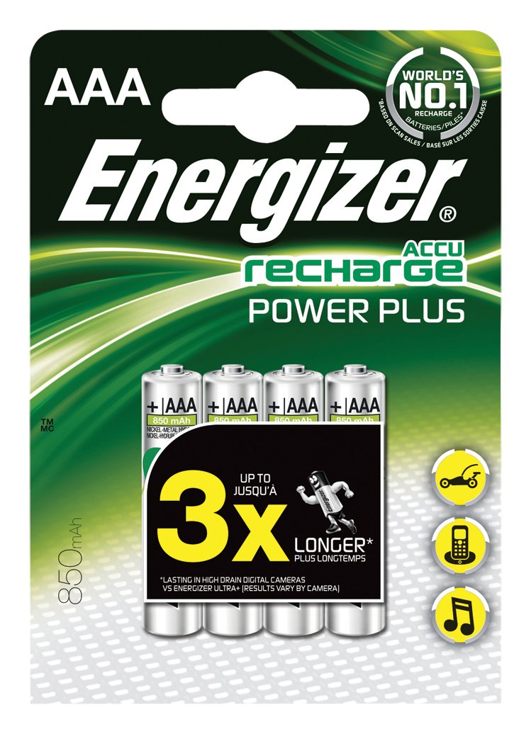Piles rechargeables AAA Energizer 850 mAh haute performance et durables - 2
