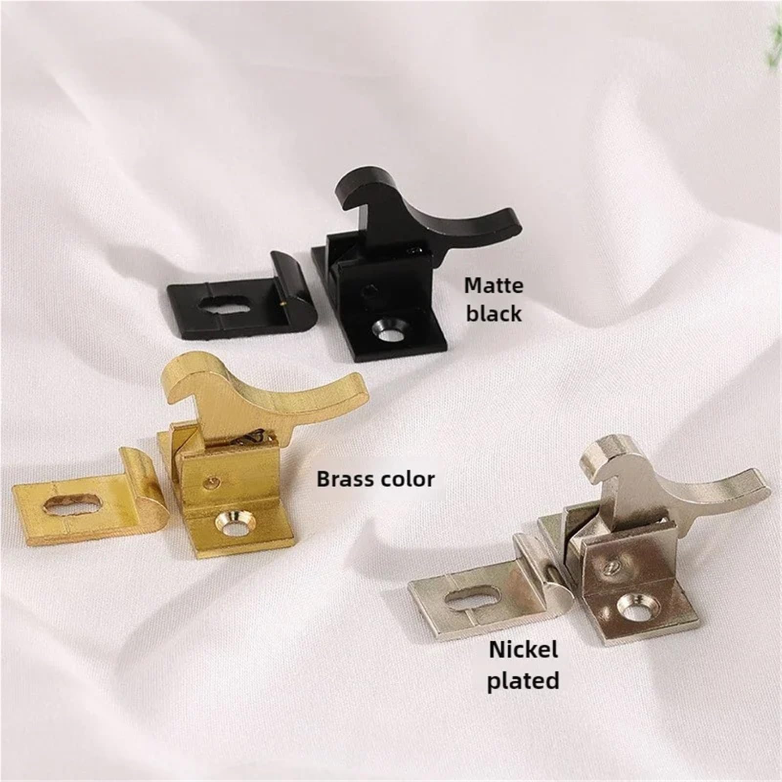 5 cerraduras de pestillo abierto con hebilla pájaro, antirrobo, retro, for ventana y puerta automática Para Puertas(Silvery)
